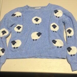moon & madison Blue Sheep Pattern Sweater